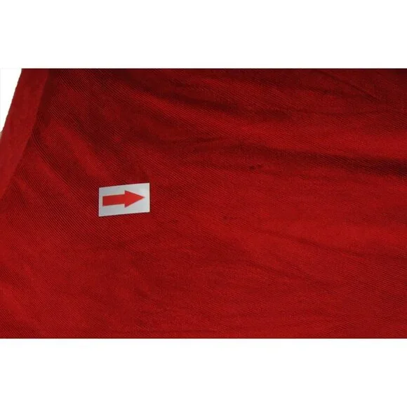 Ralph Lauren Purple LabelAssymetrical Top Small Red Blouse Runched Sleeveles